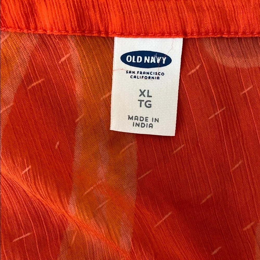 🎉SALE🎉Old Navy Orange Tie Front Tunic with Relaxed Fit - Picture 8 of 14